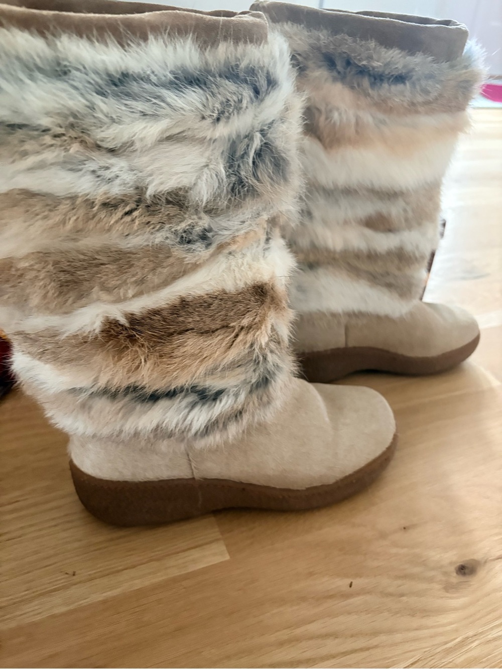 New Pajar Kim Tam fur cow hide boots 40 women's 9